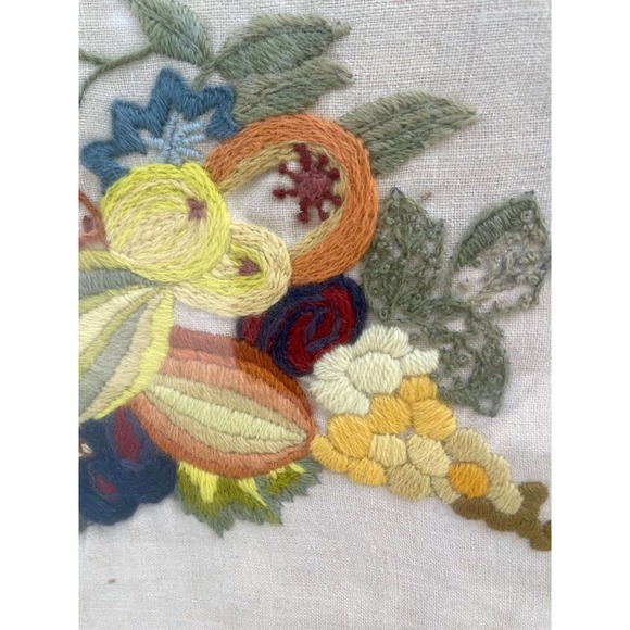 Fruit Cornucopia Embroidery Art, Needlepoint Horn of Plenty - Picture 3 of 6